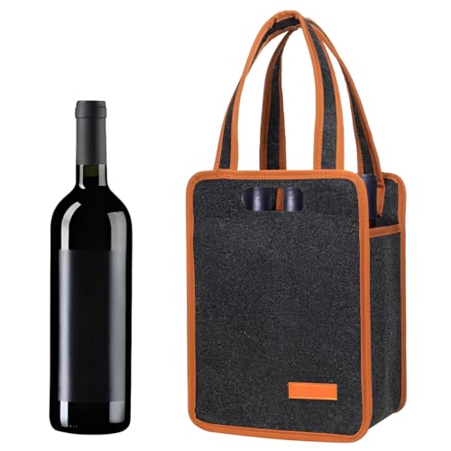 EIHI Borsa portabottiglie - Pratico borsa per portare con 6 scomparti - Cestino per 6 bottiglie de acqua o vino max. 1,5
