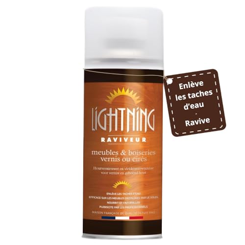 Raviveur Rénovateur Universel meubles et bois 400ML - Nettoyant Sol et bois verni ou ciré LIGHTNING (Flacon)