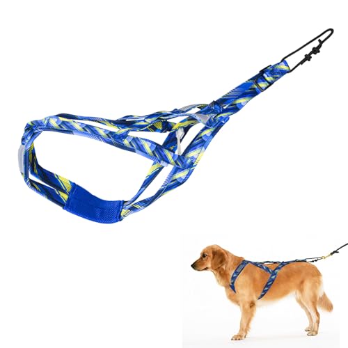 Anicuta Dog Pulling Harness, Sled Dog Harness for Running, Pull Dogs Leash is Suitable for Cross-Country Running, Dogs Sports, Bicycle Traction, Ski Traction, Sled, Sled Dog 25.5kg (Blue, L)