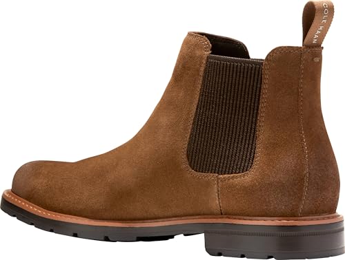 Cole Haan Cole Haan Men's Chamberlin Grand Chelsea Boots, Spiced Brown Suede/Water Resistant, 10-M US