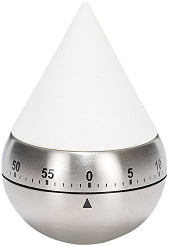 Patisse Round Stainless Steel Kitchen Timer with Pointed Dome, one, Metal/White