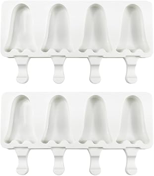 Silicone Popsicle Mold - Soft & Smooth DIY Ice Cream Maker 2 Pcs White