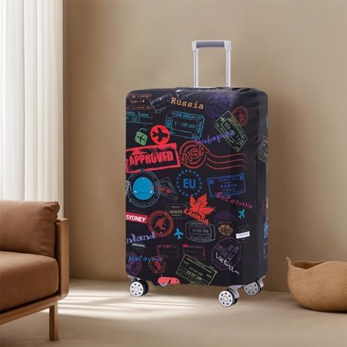 TRAVEL KIN Luggage Cover Washable Suitcase Protector Anti-scratch Suitcase cover Fits 18-32 Inch Luggage, Go Travel-World, S, Fashion — view 7