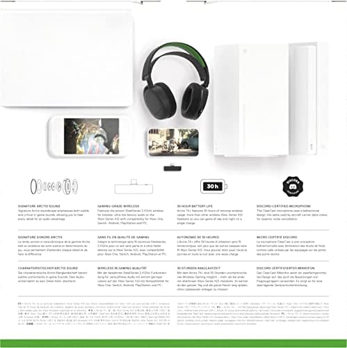 SteelSeries Arctis 7X+ - Bezprzewodowy zestaw słuchawkowy do gier - Bezstratny dźwięk 2,4 GHz - 30-godzinna żywotność baterii - USB-C - Dla Xbox, PC, PS5, PS4, Mac, Android i Switch