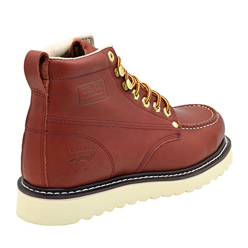 image for Golden Fox Steel Toe Men's Lightweight Work Boots Moc Toe Boot Insulat