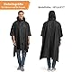 Opret Wasserdicht Regenponcho Damen Herren, Leicht Atmungsaktiv Regencape 3-in-1-Multifunktional Regenmantel Regenschutz Regen Poncho für Wandern und Camping-Schwarz