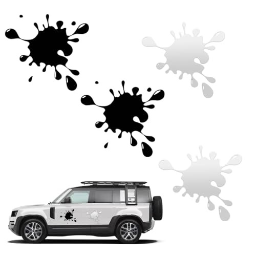 4 Pièces Autocollants De Voiture, Tache de peinture, Autocollant, éclaboussure, Sticker, Autocollants Voiture Exterieur Universels pour Automobiles Camion Moto(Noir et blanc)