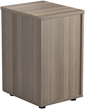 Office Hippo Heavy Duty Pedestal Filing Cabinet, File Cabinet, Office Cabinet with Anti-Tilt Mechanism, Lockable Filing Cabinet, Versatile Under Desk Office Storage - Grey Oak, 3 Drawer