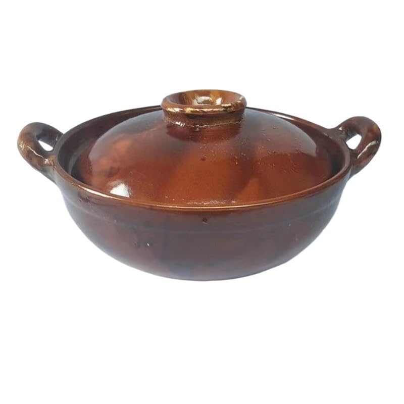 Cacerola Hierro Fundido 1L 1.9L Cazuela De Barro Sopa Arroz Gachas Olla Cacerola De Arcilla Cazuela Hierro Fundido(1L)