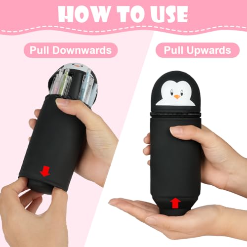 Vicloon Pencil Case, Penguin Pencil Case in Soft Silicone - Image 4