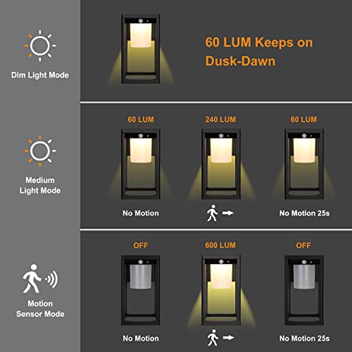 Solar Outdoor Wall Lights, Motion Sensor Outdoor Wall Sconce Light Fixture, Exterior Waterproof Wall Lantern, Solar Outdoor Wall Porch Lights For Patio, Outside, Garage, Entryway #TOP4