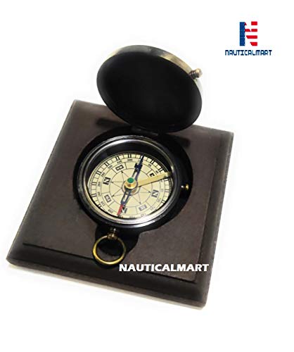 Brújula de Latón Personalizada con Base de Madera miniatura 3