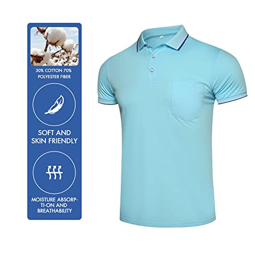 Redgino Men's Short Sleeve Polo Baseball Softball Umpire Shirt Jersey Referee Shirts - Sized For Chest Protector Blue S #TOP1