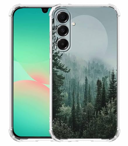 Coque Samsung A26 forêt et montagne en TPU souple