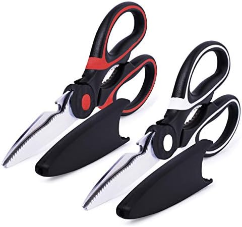 Kitchen Shears, 2-Pack Multi-function Kitchen Scissors, Danzel Premium Heavy Duty Stainless Steel All Purpose Ultra Sharp Utility Scissors for Chicken, Fish, Meat and Herbs
