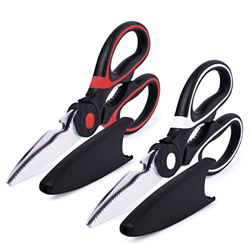 Kitchen Shears, 2-Pack Multi-Function Kitchen Scissors, Danzel Premium Heavy Duty Stainless Steel All Purpose Ultra Sharp Utility Scissors For Chicken, Fish, Meat And Herbs #TOP3