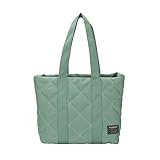 GESALOP Bolso de hombro de lona para mujer, bolsa de compras de algodón suave, de capacidad, a la moda, de un solo hombro (Green Shoulder bag)