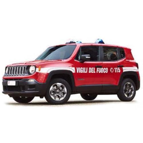 MAISTO - Jeep Renegade Vigili Del Fuoco, échelle 1:24, modèle réduit Diecast avec Portes et Capot ouvrables, licences Officielles Jeep et Vigili Del Fuoco,...