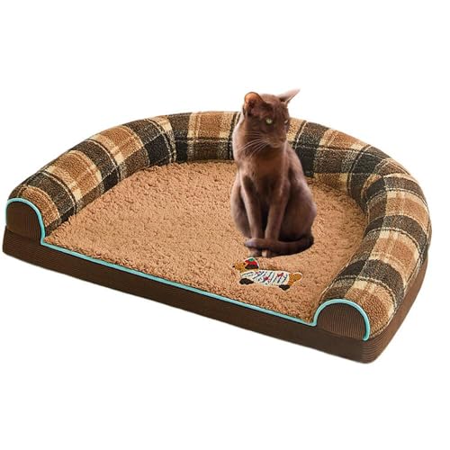 Lifetipsハバナ・ブラウン Havana BrownU型 ペットベッド 犬 猫 クッション ソファ 丸洗い可 滑り止め 保温 四季対応 小型犬 中型犬 大型犬 多頭飼い 快適 枕付き 軽量 カバー取り外し インテリアに馴染む 圧縮梱包 極厚 やわらか