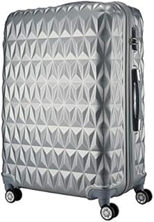 Hard Shell Cabin Carry On Suitcase 55 cm 2.5 kg 35 litres 4 Wheels Number Lock (Silver)