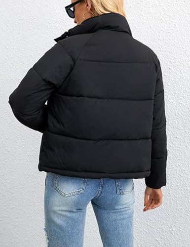 Hathne Women's Black Cropped Puffer Jacket – Cozy, Stylish, and Perfect for Layering in Medium Size - Image 6