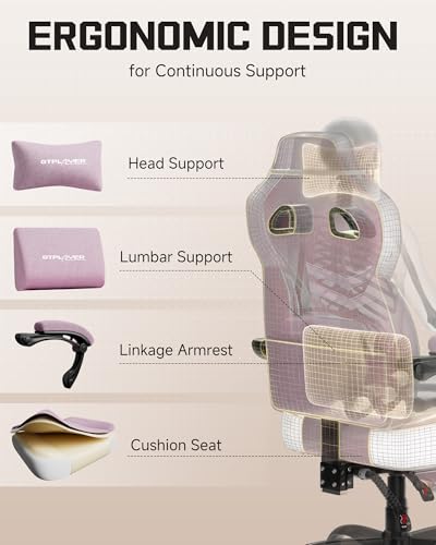 Image of GTPLAYER Gaming Chair for Adults, Ergonomic High Back Chair with Footrest