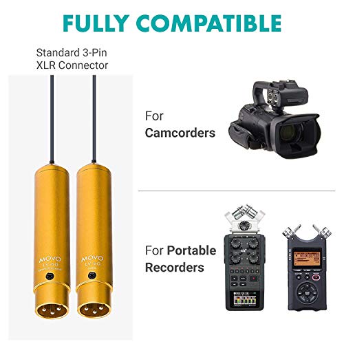 Movo Lv-6 Xlr Lavalier Microphone Set - Omnidirectional Microphone And Cardioid Microphone (48V Phantom Powered) #TOP6