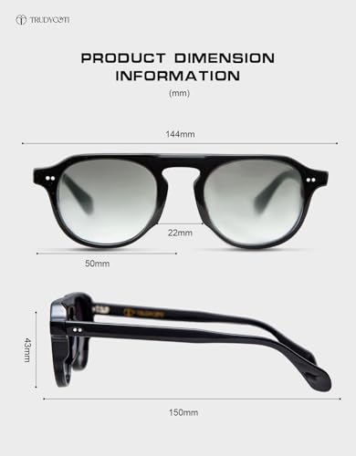 Retro Aviator Sunglasses Women Men, Acetate​ Vintage Flat Top Shades with Trendy Unisex Style2