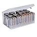 Dial Industries B331FN Battery Organizer Case, 12 AAA, 12 AA, 6 C, 4 D, Clear