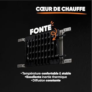 BESTHERM - Radiateur électrique fixe à inertie sèche fonte 2000W Bestherm BIA horizontal blanc