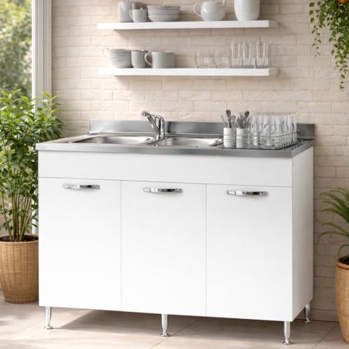 Linea Azzurra Sottolavello 120 con Lavello e Miscelatore Cucina con