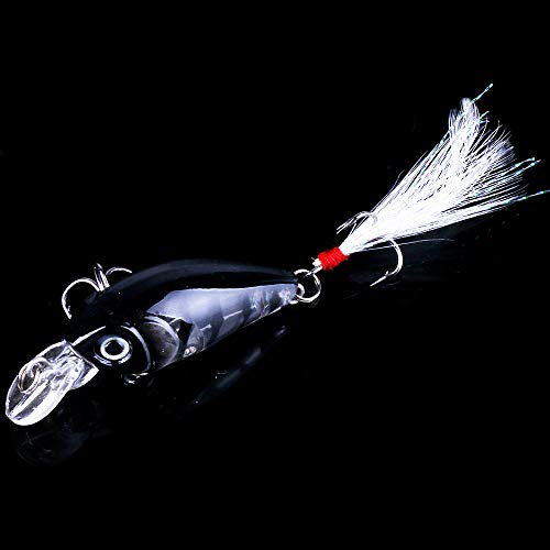Origlam 5 Pack Minnow Fishing Lure Crank Bait, Fishing Bass Bait Lures Hard Artificial Bait, Crankbait Fishing Lures Hooks 3D Eyes For Bass Fishing Lure Freshwater And Saltwater #TOP5