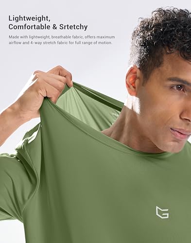 Image of G Gradual Men's Sun Protection Swim Shirt UPF 50+ Rash Guard Short Sleeve Quick Dry Water Hiking Workout Shirts for Men