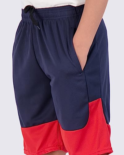 5 Pack: Big Boys Girls Youth Clothing Knit Mesh Active Athletic Performance Basketball Soccer Lacrosse Tennis Exercise Summer Gym Golf Running Teen Running Shorts Dry Fit Knit-Set 7- L (12/14) #TOP3