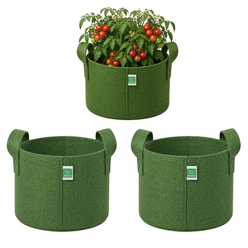 GREENSHEEP Geo Fabric Grow Bags, 12x12 Inch, 3 Pcs, Green - Image 2