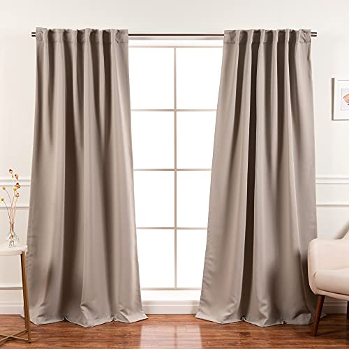 Best Home Fashion Set of 2 Panels Back Tab Rod Pocket 52x108 Clay