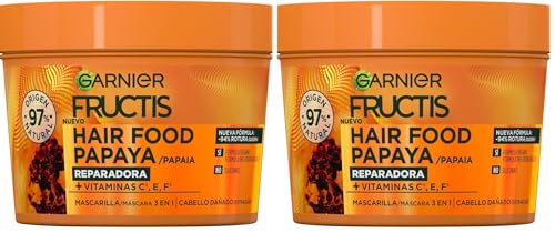 Miniatura 3 de Garnier Fructis Hair Food Mascarilla Capilar Papaya, 400ml (Paquete de 2)
