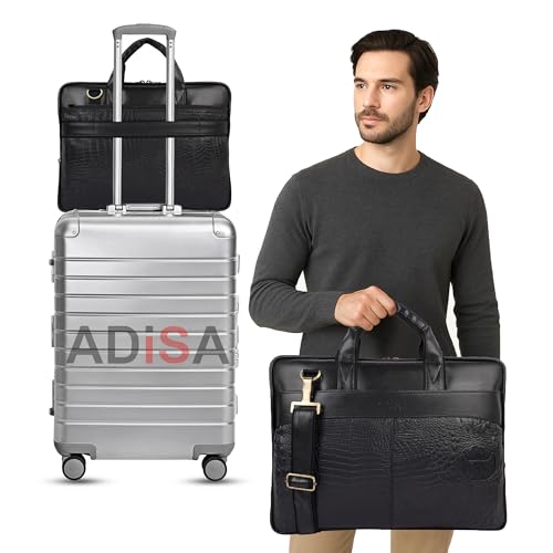 Image of ADISA Laptop Messenger Office Bag Briefcase for Work for Men (LB6056-BLA)