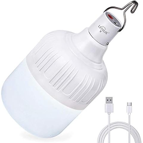 Camping Lantern LETOUR Dimmable 8800mAh LED Light Bulb 5 Lighting Modes USB Rechargeable Hanging Tent Light 4800 Lumen Portable Emergency Lantern Outdoor Light Bulb for Camping/Garden/BBQ/Outage Cover