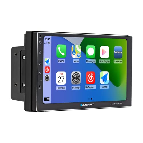 Blaupunkt Denver 799Wl Double Din Car Stereo Compatible With Apple Carplay And Android Auto - 7" Touchscreen Multimedia Receiver Bluetooth, Usb Port, Sd Card Slot, Aux Input, Am/Fm Tuner #TOP1