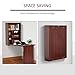 HOMCOM Wall Mounted Desk, Fold Out Convertible Desk, Multi-Function Computer Table Floating Desk with Shelves for Home Office, Mahogany