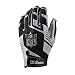 Wilson NFL Stretch Fit Receivers Glove, WTF930700M Guanti da Ricevitore per Football, Taglia Unica, Nero/Argento
