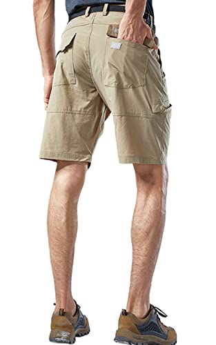 Mr.stream Men's Hiking Relaxed Fit Golf Lounge Quick Drying Fishing Nylon Casual Shorts 3202 Khaki M #TOP4