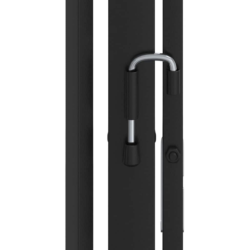 Kaminschutzgitter für Tiere aus Stahl schwarz, 123 x 123 x 76 cm mit Schwingtür, Funkenschutz für Kamin Ofen Grill, freistehend oder wandmontiert, Barriere