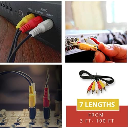 Cable de audio estéreo, cable de audio de 3,5 mm | Cable de vídeo estéreo de 3,5 mm Cable de audio de 4,92 pies | Cable compuesto de alta velocidad de 6 pines, accesorios de audio para MP3, ordenador - imagen 2