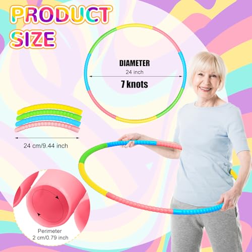 image for Sratte 12 Pcs Toy Hoop for Kids Detachable Adjustable Toy Hoop Colored