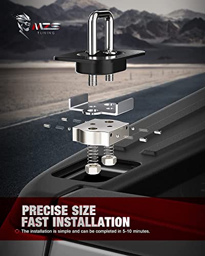 Mzs Tie Down Anchors, All Metal Retractable D-Ring Compatible With Ram/F150/Super Duty/Ranger/Silverado/Sierra - 4000 Lbs Capacity - Top Side (Of 2) #TOP5