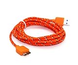 Braided 10FT Micro USB 3.0 Charger Sync Data Cable For Samsung Galaxy S5 i9600 Note 3 N9000 (Orange)