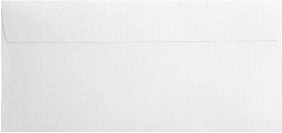 Netuno 100 Ribbed White envelopes DL 110 x 220 mm 4.33 x 8.66 in 120gsm Design Laid Envelope Elegant Textured envelopes for Letters Weddings Christmas Birthdays Greeting Cards Postcards Invitations