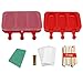 POLOFO 2 paquete de paletas de hielo moldes, moldes de polo de hielo de silicona bpa Free con palos y rojo cojín de fregado